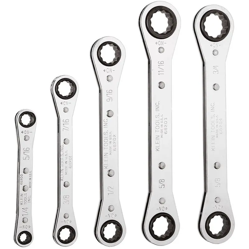 Klein 68221 5-Piece Ratcheting Box Wrench Set