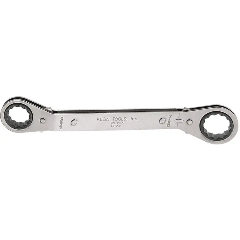 Klein 68242 Fully Reversible Ratcheting Offset Box Wrench - 3/4" x 7/8"