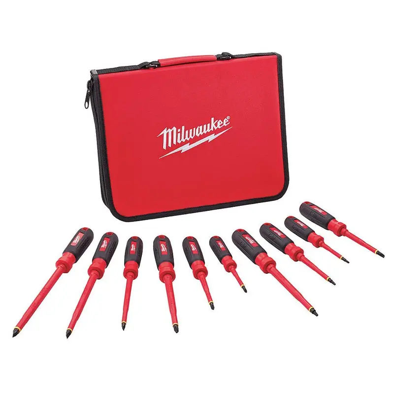 Milwaukee 48-22-2210 10-Piece 1000V Insulated Screwdriver Set w/ EVA Foam Case
