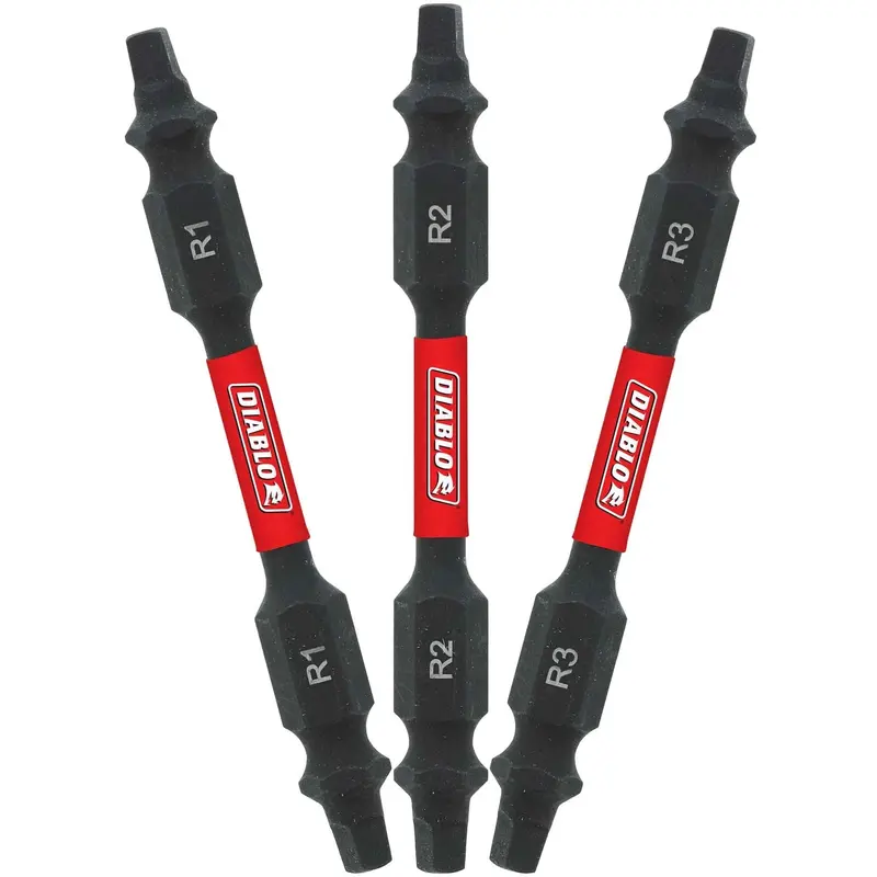 Diablo DDESQV25-S3 2-1/2 Inch Double-Ended Square Drive Bit Assorted Pack , 3-Piece