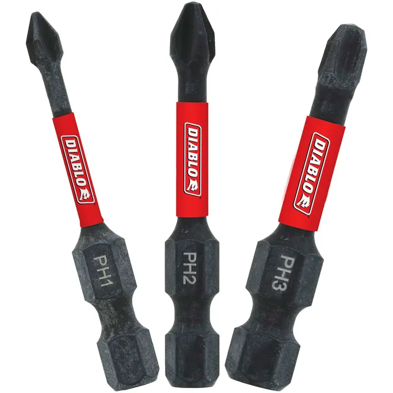 Diablo DPHV2-S3 2 Inch Phillips Drive Bit Assorted Pack , 3-Piece