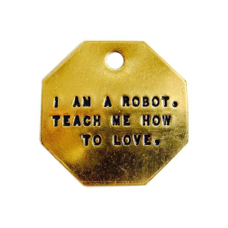 18 Gauge 1 1/2" Solid Brass Octagon Custom Stamped Tag (950B-CSTM)