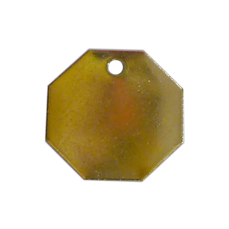 18 Gauge 1 1/2" Solid Brass Octagon Tag (950B)
