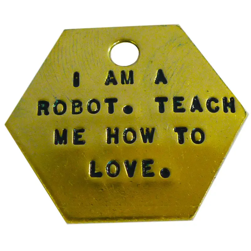 18 Gauge 1 1/4" Solid Brass Custom Stamped Hexagon Tag (932B-CSTM)