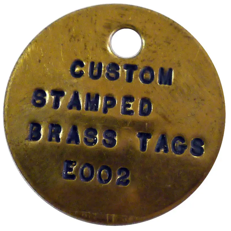 18 Gauge 1 1/4" Solid Brass Custom Stamped Tag (1090B-CSTM)