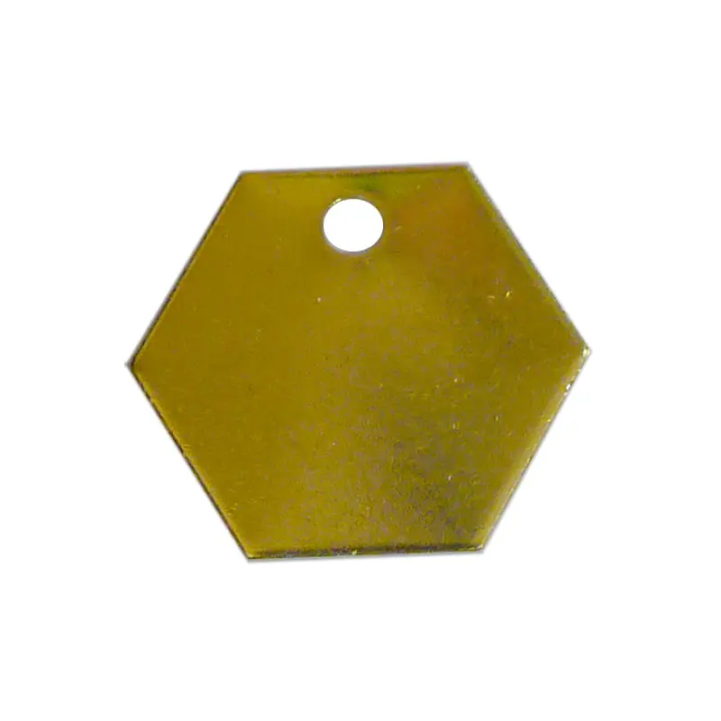 18 Gauge 1 1/4" Solid Brass Hexagon Tag (932B)