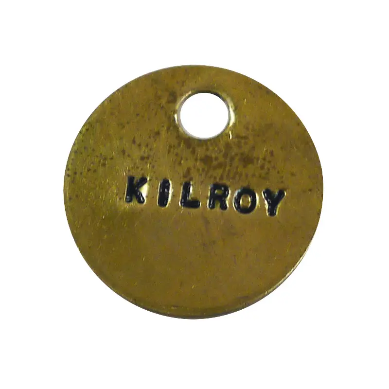 18 Gauge 1" Solid Brass Custom Stamped Tag (1078B-CSTM)