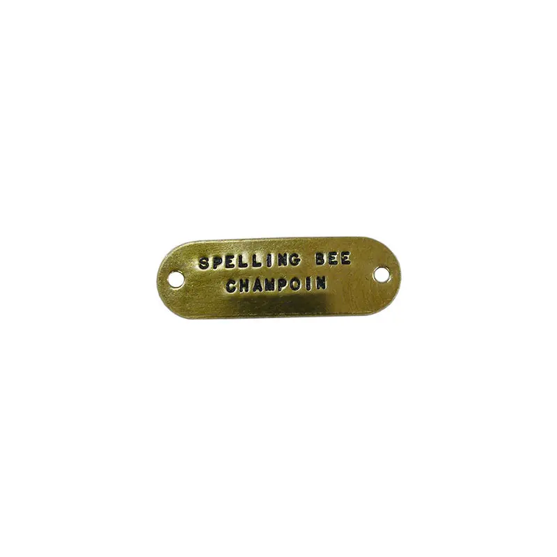 18 Gauge Solid Brass Custom Stamped Nameplate (21B-CSTM)