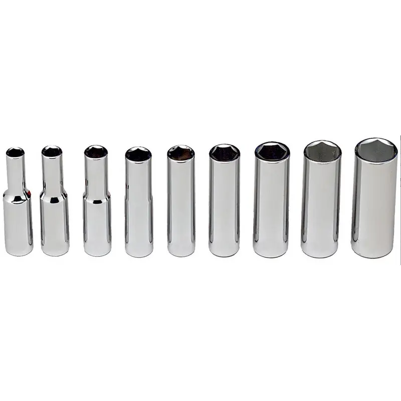 Wright 1/4" Dr. 9 Pc 6 Pt Deep Socket Set 1/4"-1/2" #208 (208WR)