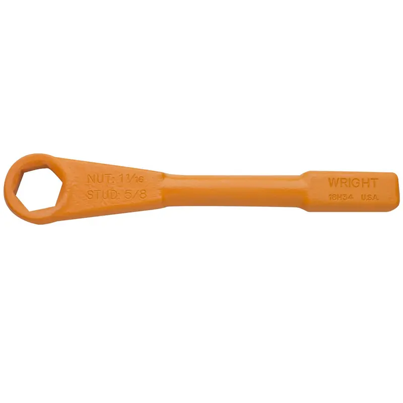2-3/16" SAFETY ORANGE Straight Handle Striking Face Box Wrench 6 Pt. Heavy Duty (18H70WR)