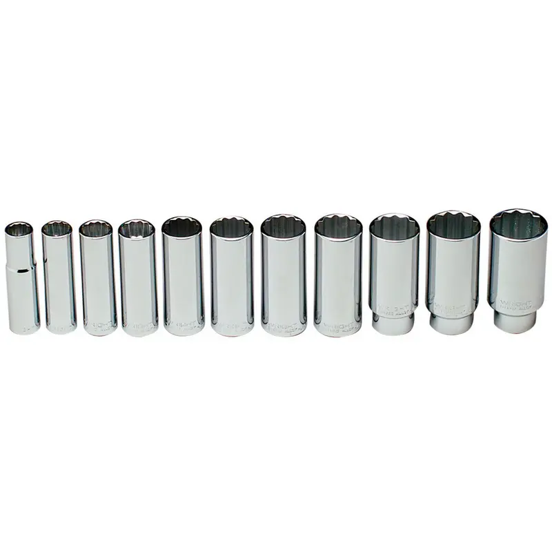 1/2" Drive 11 Piece 12 Point Deep Socket Set 1/2" - 1-1/8" (402WR)