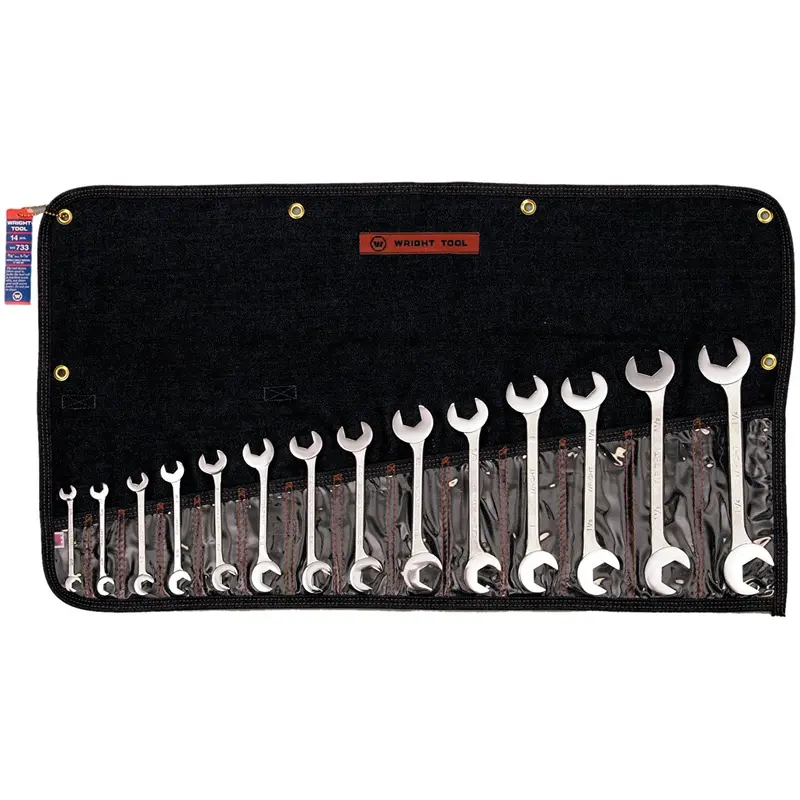 14 Piece Open End Double Angle 15 & 60 Degrees Wrench Set (733WR)