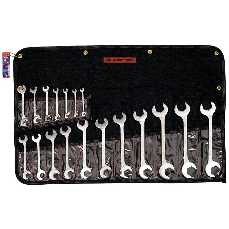 18 Piece Open End Double Angle 15 & 60 Degrees Wrench Set (732WR)