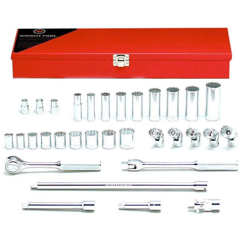 3/8" Drive 32 Piece 12 Point Standard & Deep & Flex Socket Set (346WR)
