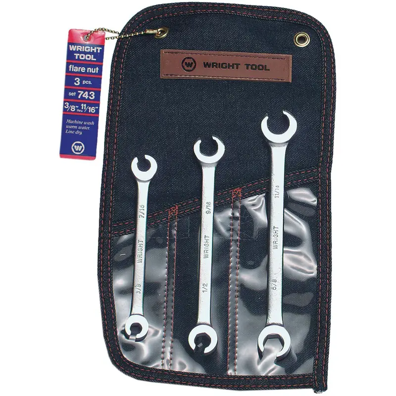 3 Piece Flare Nut Wrench Set 3/8" - 11/16" (743WR)