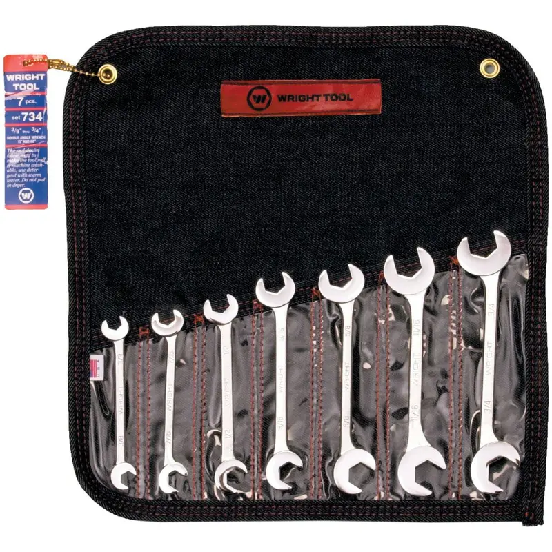7 Piece Open End Double Angle 15 & 60 Degrees Wrench Set (734WR)