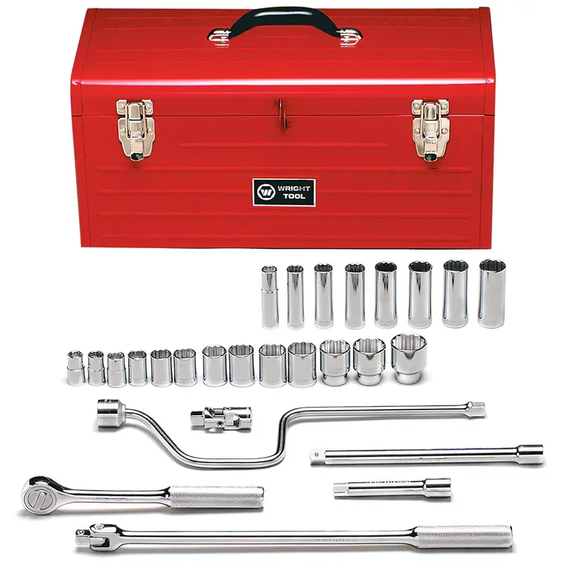 Wright Tool 427 12 Point Standard and Deep Socket Set, 27-Piece (427WR)