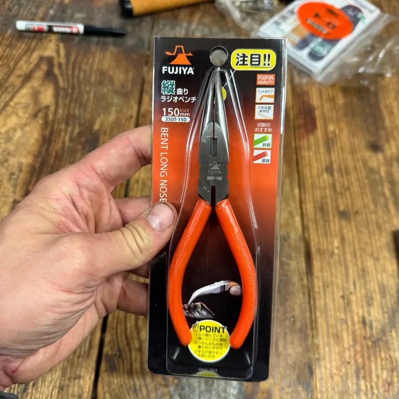 Fujiya 6" Bent Long Nose Pliers (350T-150)