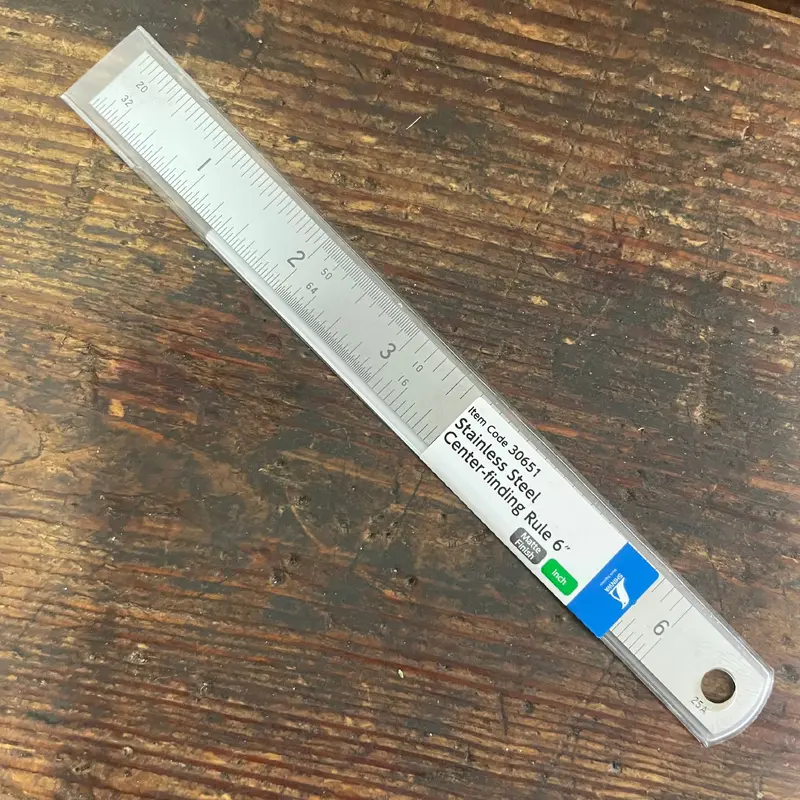 Shinwa Stainless Steel 6" Center-Finding Rule (30651)