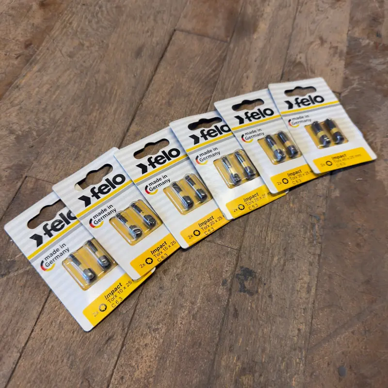 12 piece 1" Torx Felo Impact Bit Set (T10, T15, T20, T25, T30, T40)