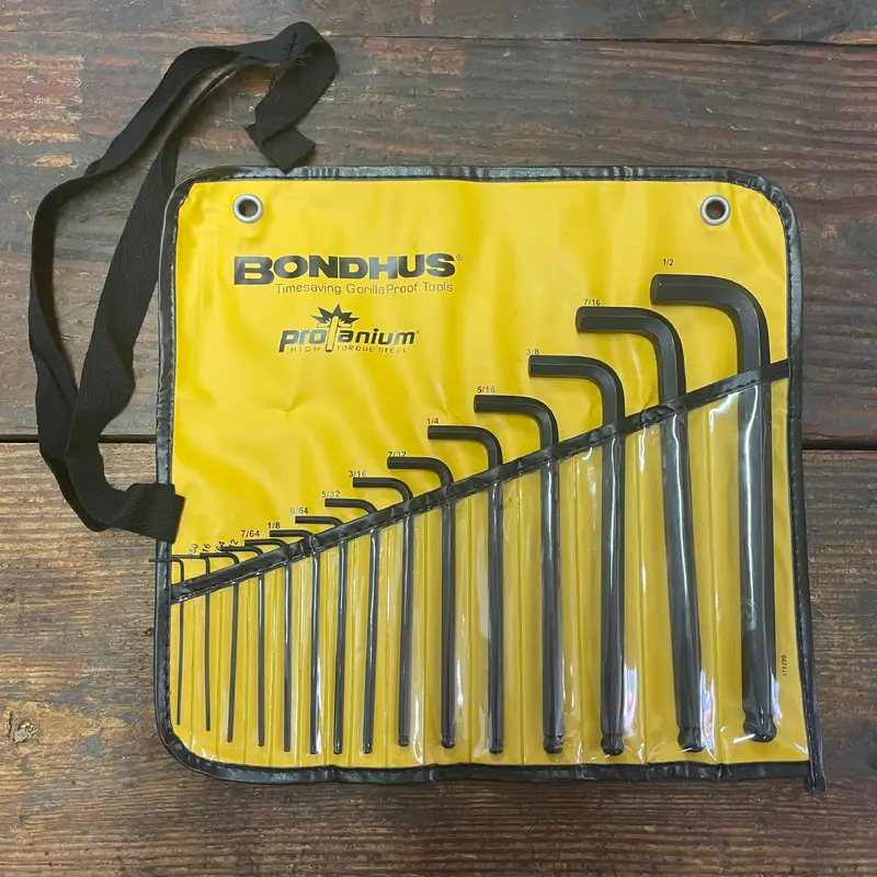Bondhus 15pc  Balldriver L-Wrench Set .050 - 1/2 inch w/ pouch (10935)