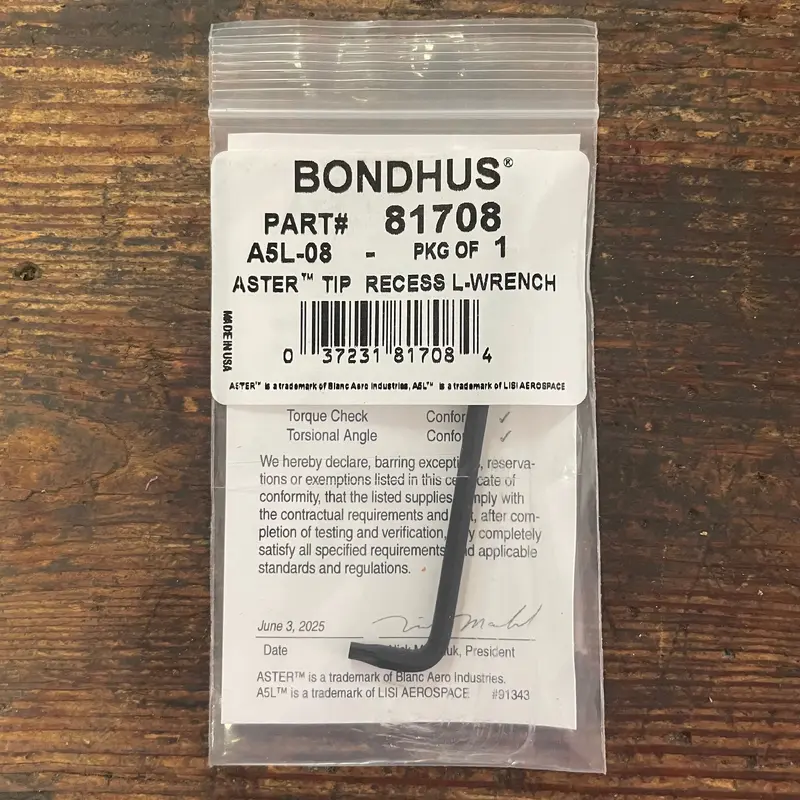 Bonhaus 8/32 Aster Recess L-Wrench (81708)