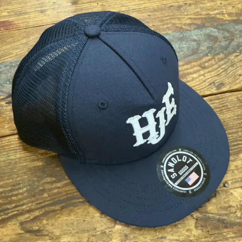 HJE Navy Blue Duck Canvas USA Made Hat w/ Mesh Back (TRUCKNSTEIN)
