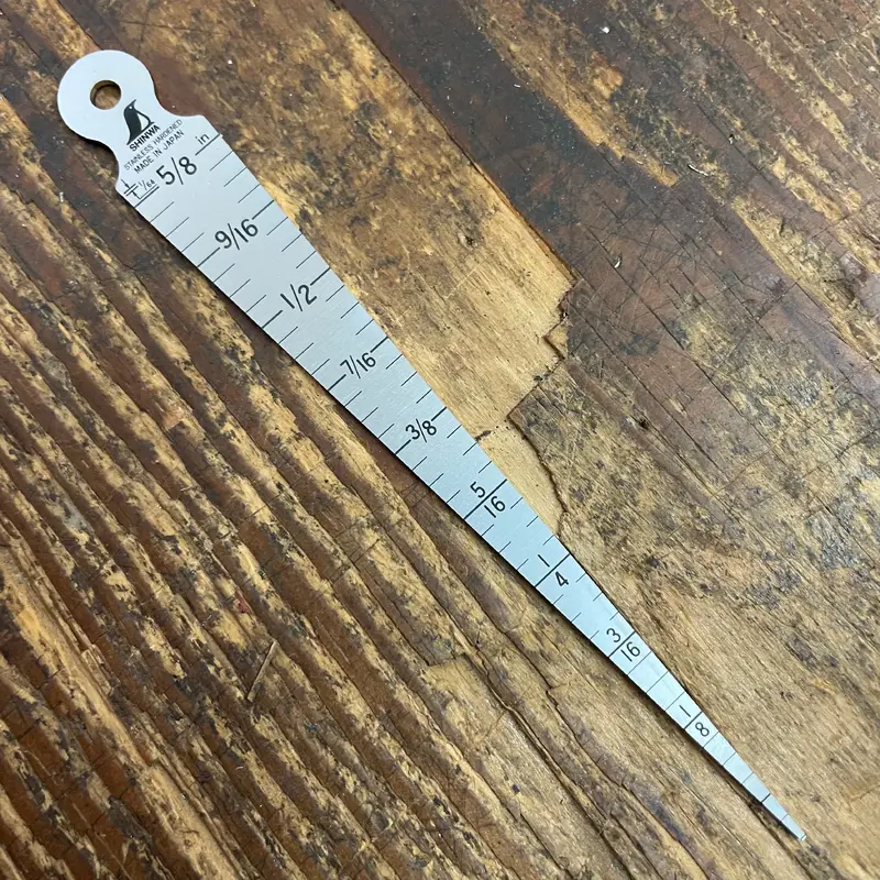 Shinwa Stainless Steel Fractional  Taper Gauge 1/16" - 5/8" (62606)