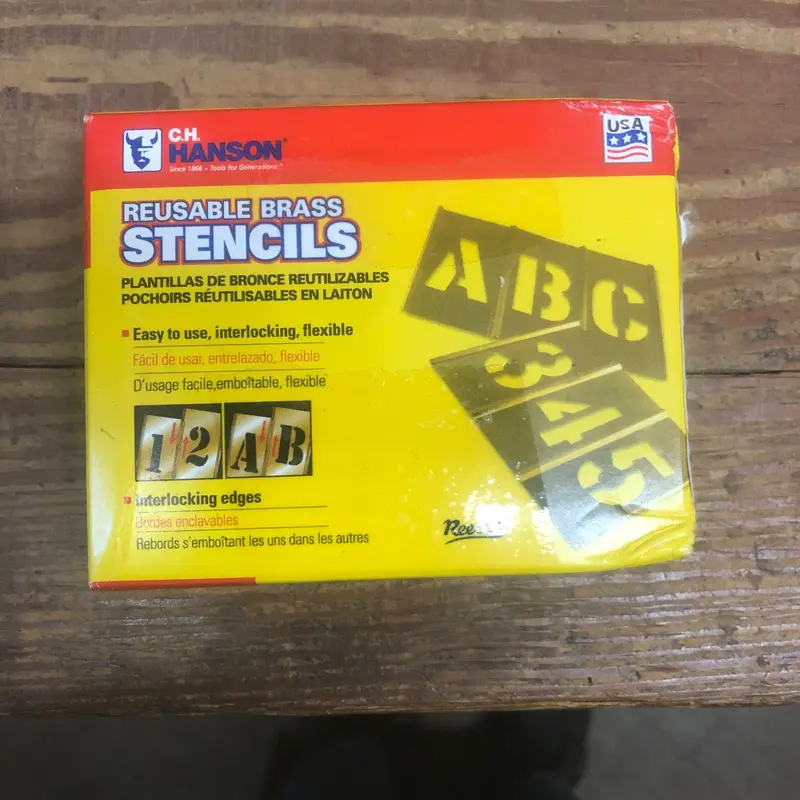 C.H. Hanson 33pc 1" Reusable Brass Stencil Set (Letters) (10028)