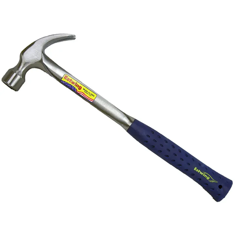 Estwing 22 oz Solid Steel Curved-Claw Milled-Face Hammer w/ Nylon Grip (E3-22CM)
