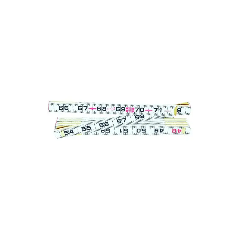 6 ft red end inside reading folding rule (066F)