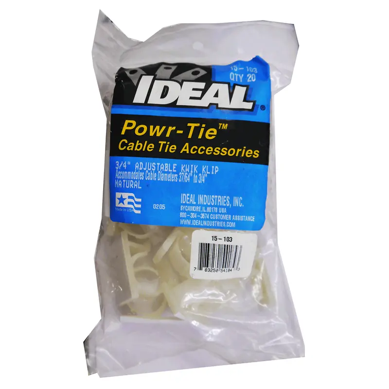 Ideal 3/4" Kwik Klips Cable Tie Accessories (15-103)
