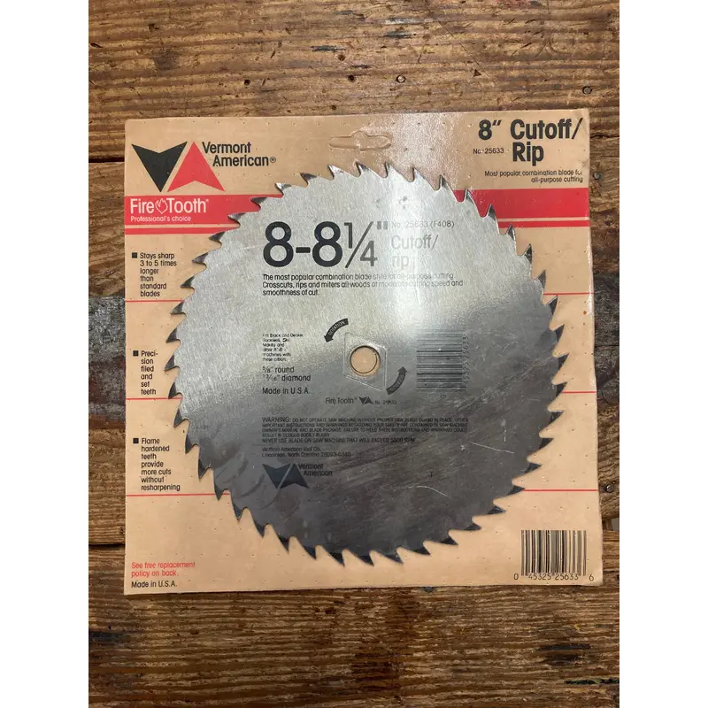 Vermont American 8" Cutoff / Rip Circular Saw Blade (25633)