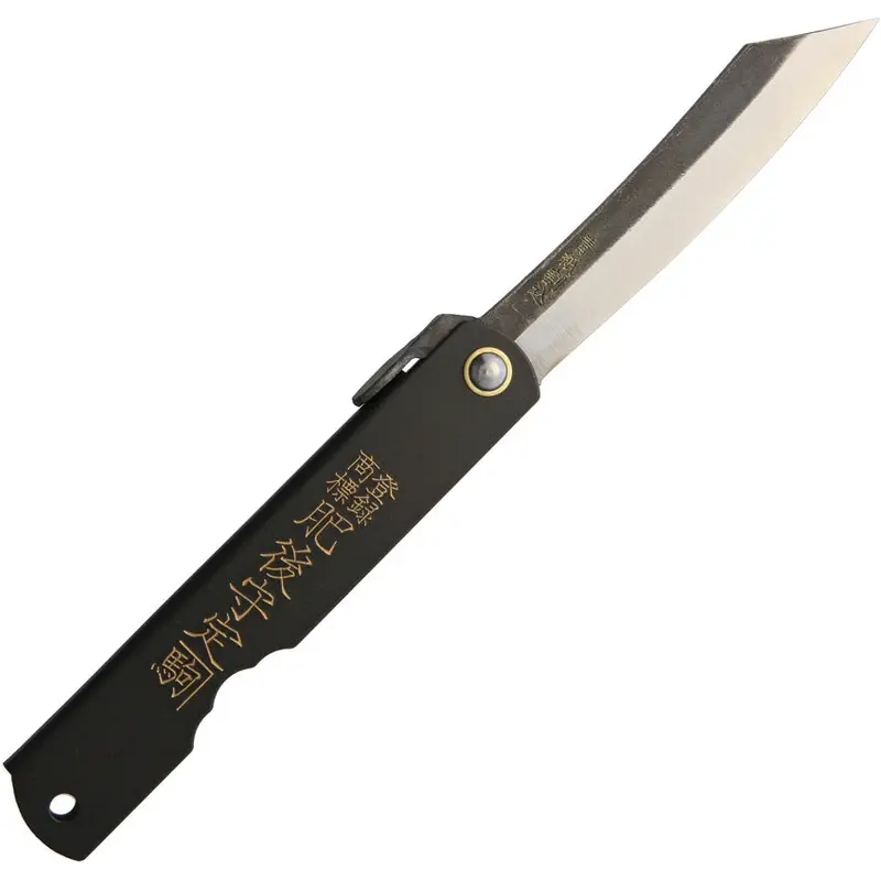 Higonokami No 6 Folder Blue Paper Steel Knife (Black) (HIGOCBB)