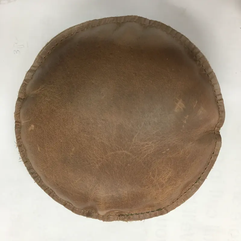 5 1/2" Circle Shot Filled Leather (Map) Paperweight (162-LW)