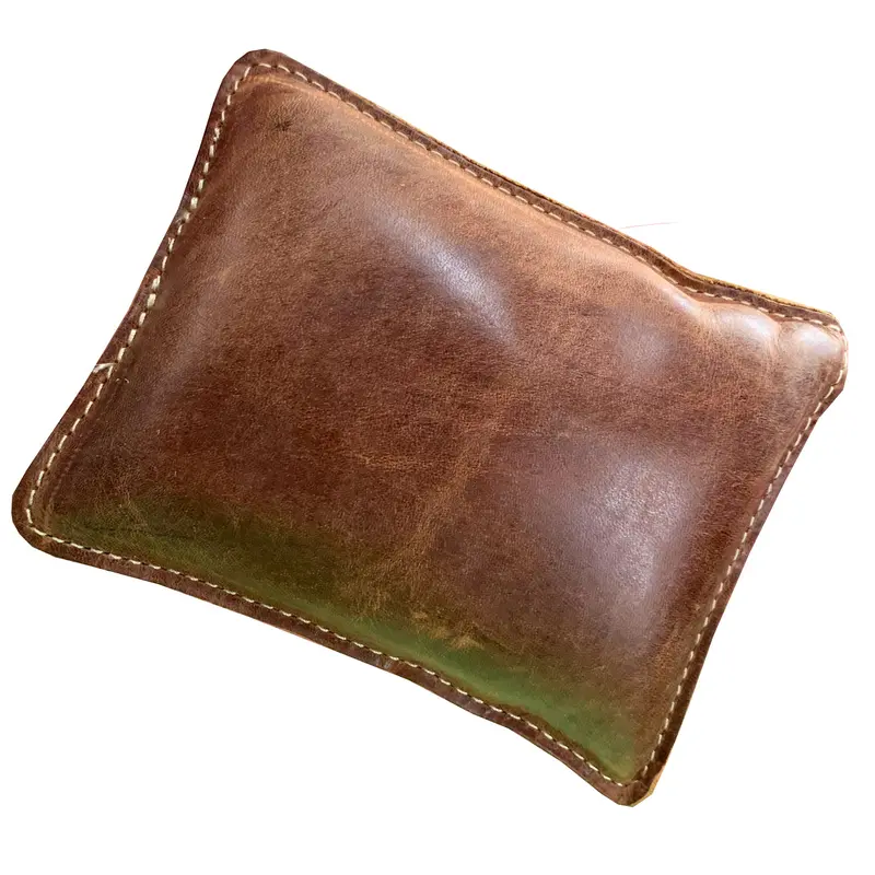 5" x 4" Rectangular Shot Filled Leather (Map) Paperweight (153-LW)