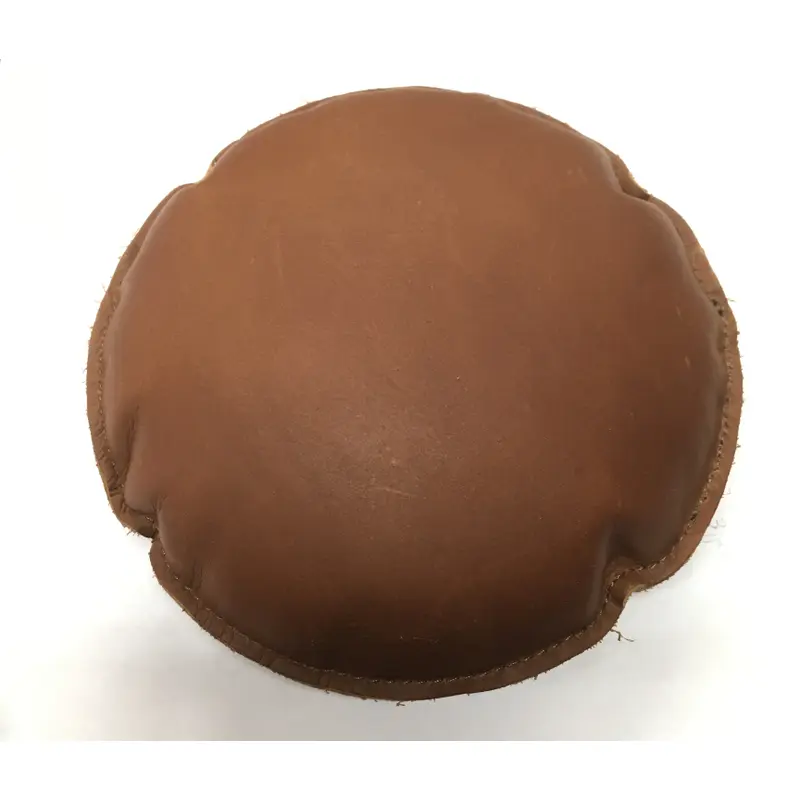 7" Circle Shot Filled Leather (Map) Paperweight (163-LW)