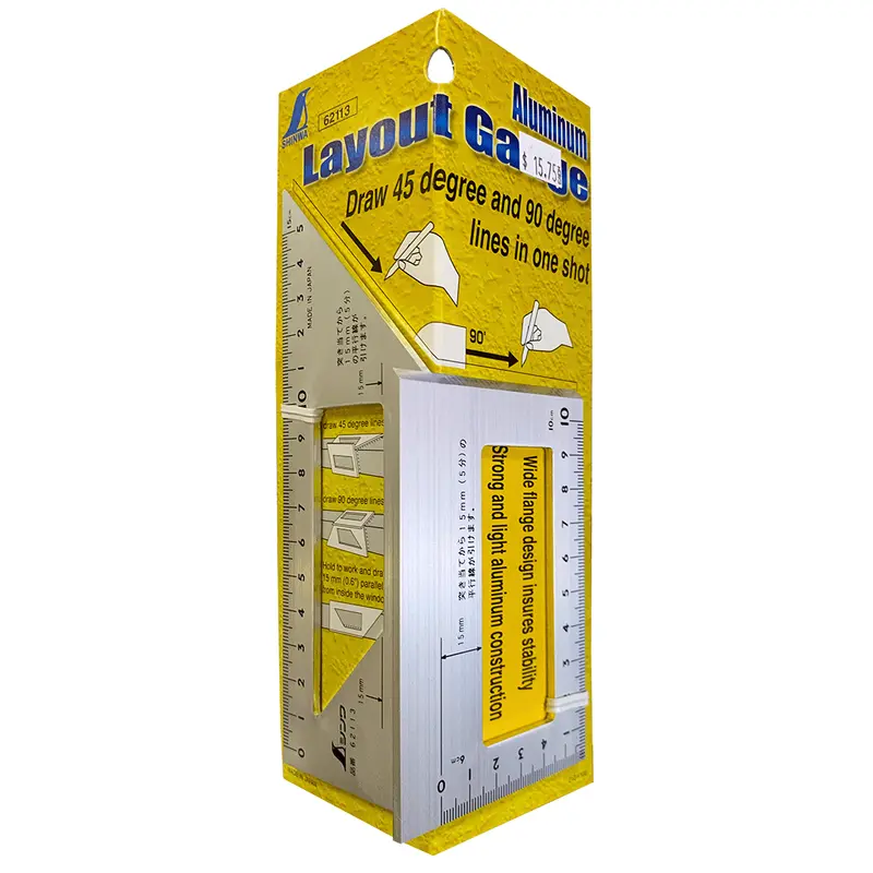 Shinwa Aluminum Layout Gauge (45 & 90 degree) (62113)