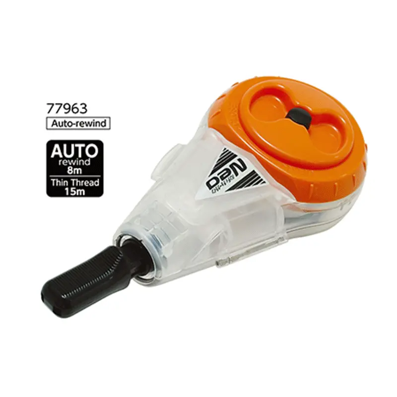 SHINWA Neo Auto-Rewinding Chalk Line Marker w/ 26' (8m) Thin Line (77963)