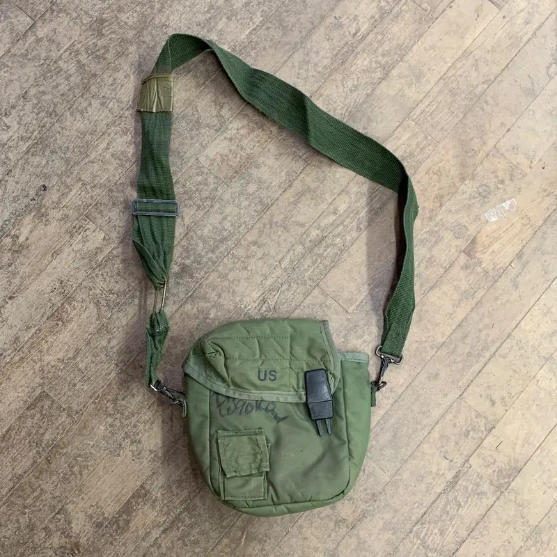 US Military 2 Quart Collapsible Water Canteen Cover w/ Sling (Used) (8465-00-927-7485)