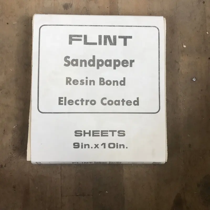 Flint Sandpaper Resin Bond Electro Coated 100 9" x 10" Sheets (electro-resin)