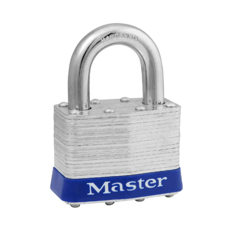 MasterLock 5 UP 2in (51mm) Wide Laminated Steel Pin Tumbler Padlock, Universal Pin