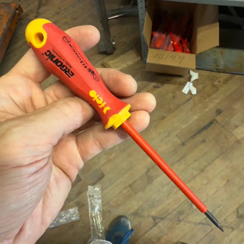 Felo Insulated Slotted 5/16" x 7" Length Ergonic VDE Screwdriver (53141)