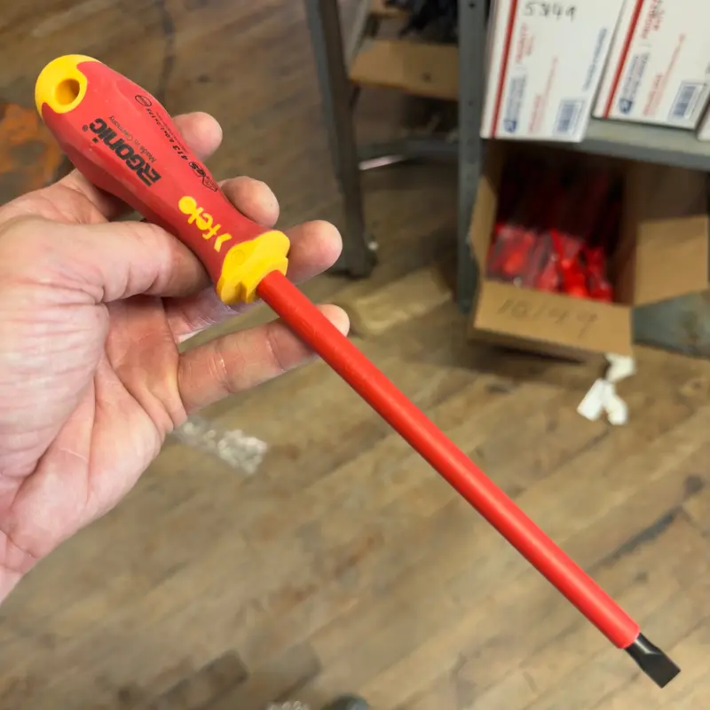 Felo Insulated Slotted 5/16" x 7" Length Ergonic VDE Screwdriver (53149)