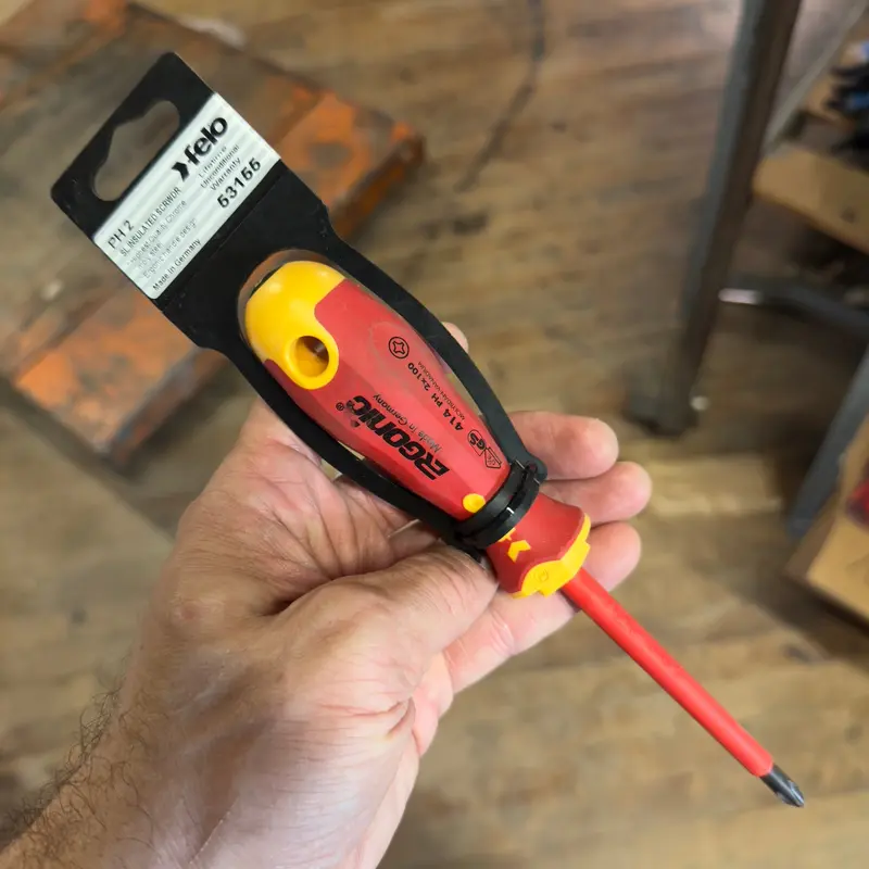 Felo Insulated Slotted Phillips #2 x 4" Length Ergonic VDE Screwdriver (53155)