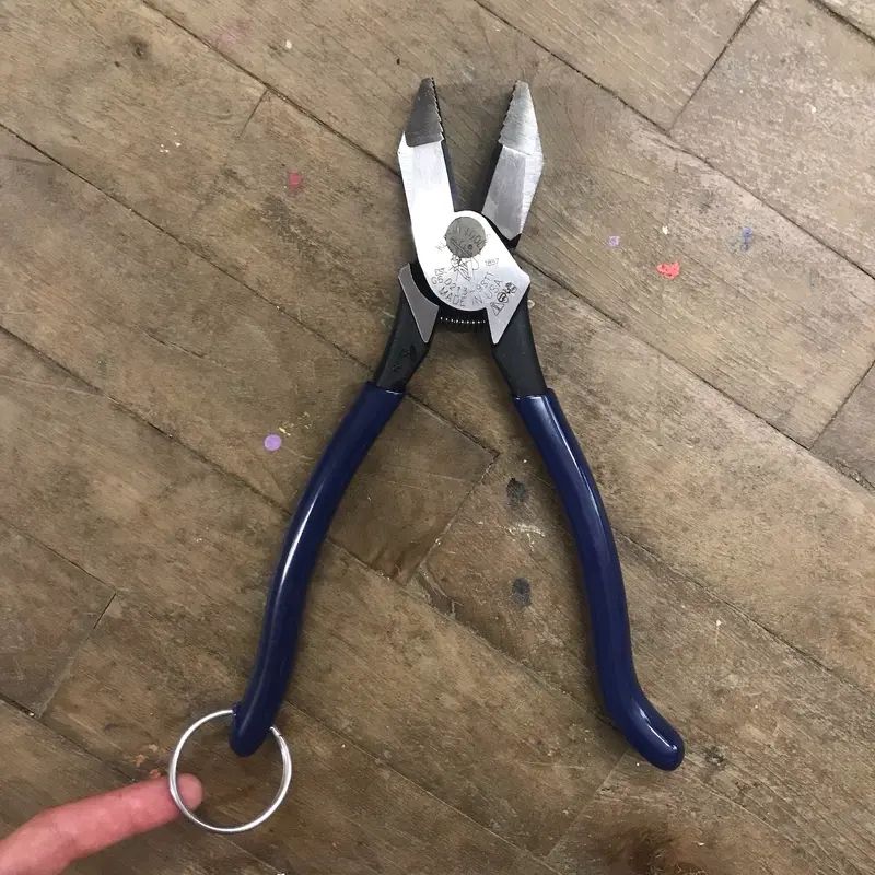Klein Ironworker's Pliers w/ Tether Ring (D213-9STT)