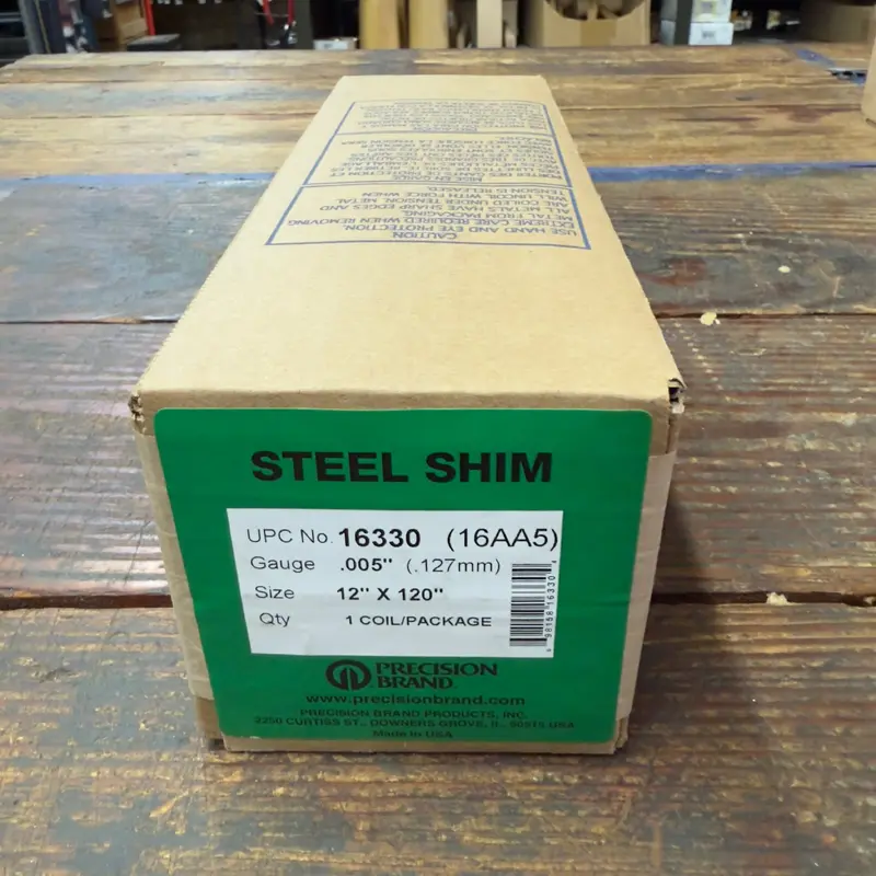 Precision Brand 0.005" Steel Shim Stock 12" x 120" Roll (16AA5)