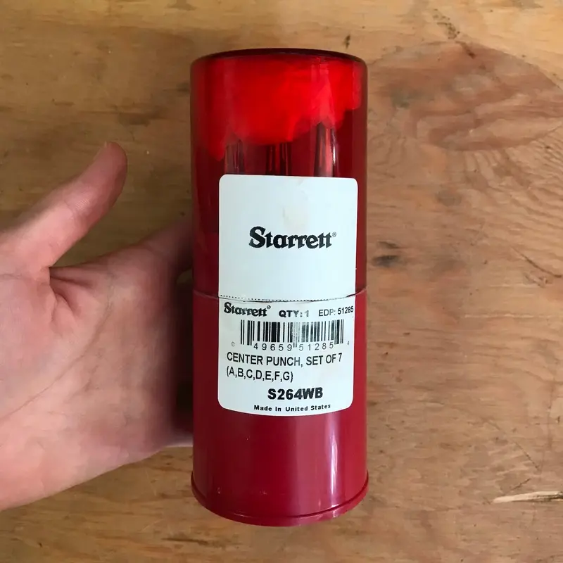 Starrett 7 Piece Square-Shank Center Punch Set (S264WB)