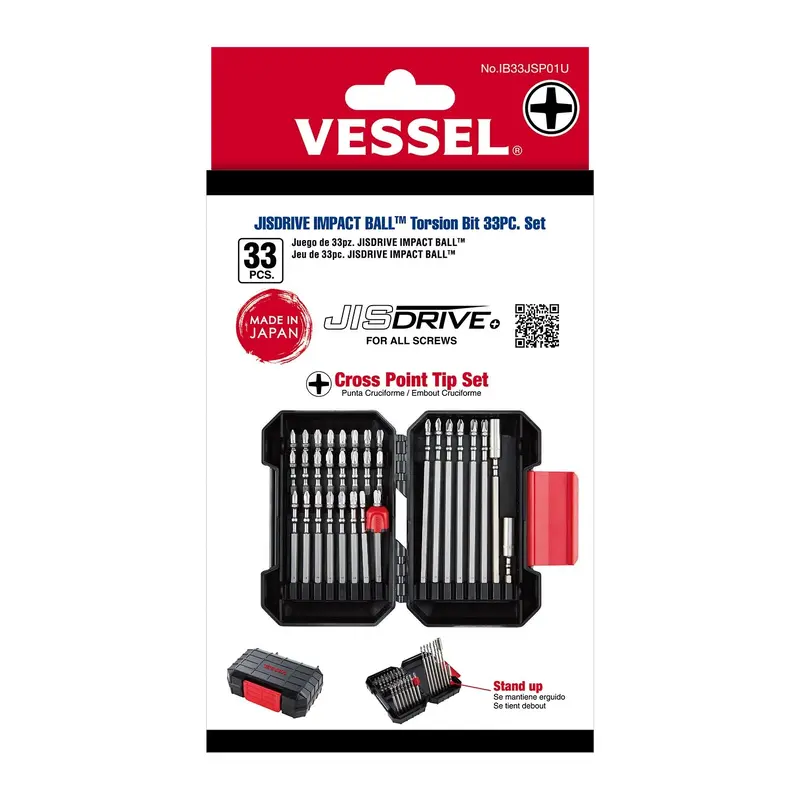 Vessel 33 pc. JISDRIVE Impact Ball Torsion Bit set (IB33JSP01U)