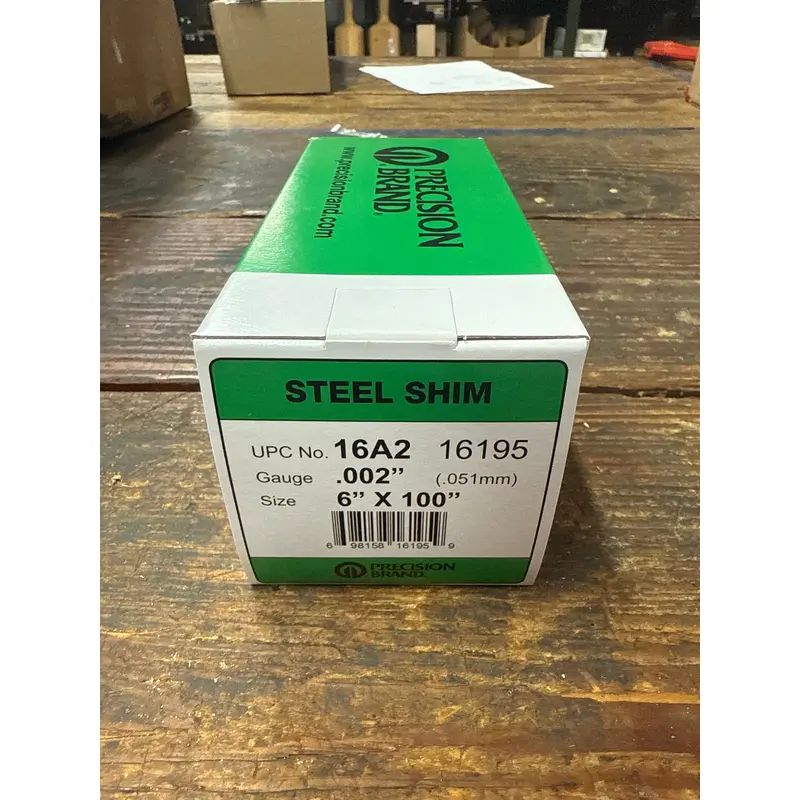 Precision Brand 0.002" Steel Shim Stock 6" x 100" Roll (16A2)